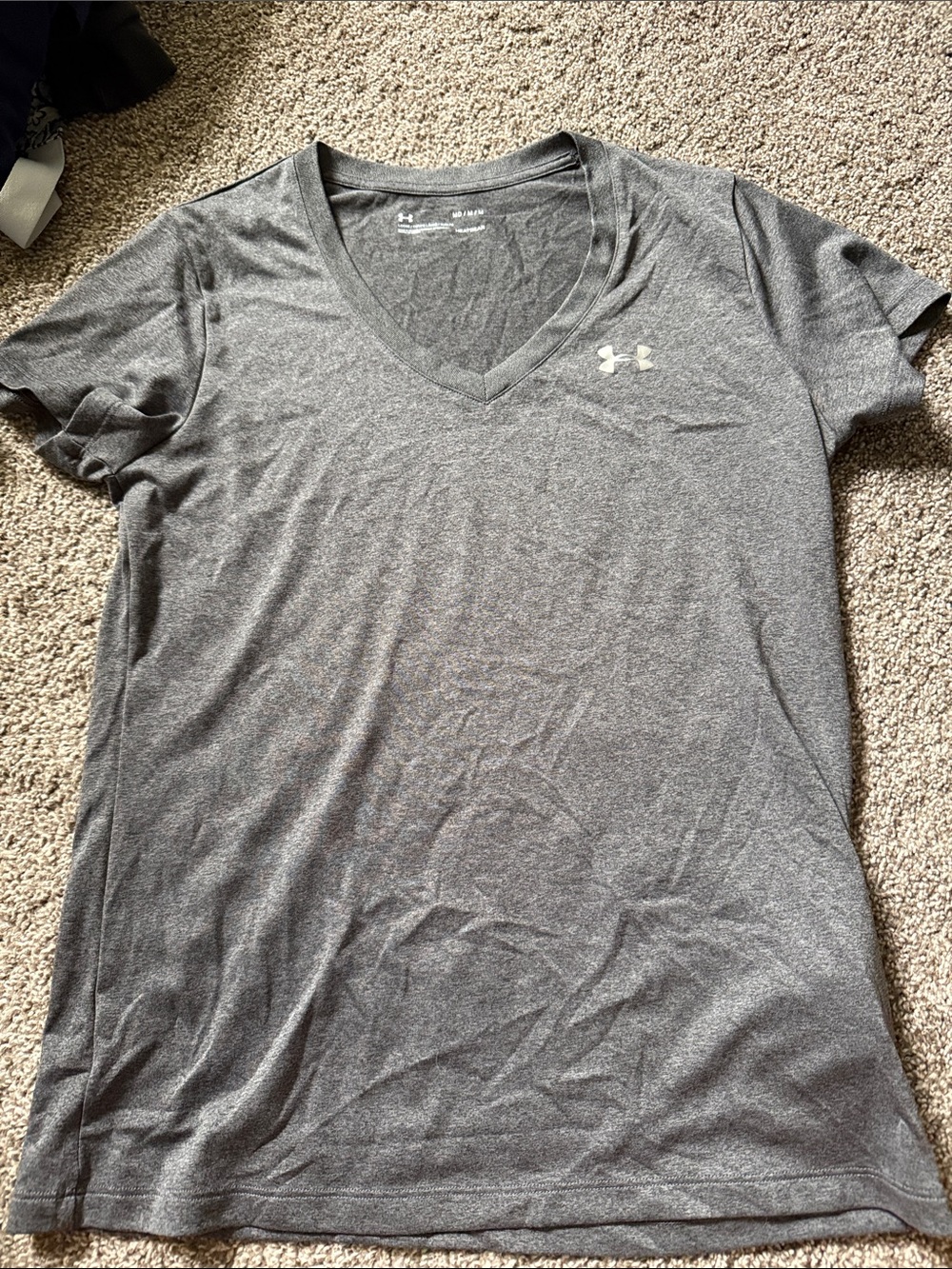 Under Armour Women's Dark Gray V-Neck Short Sleeve Tee